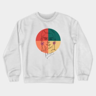 Colorful Abstract Face Crewneck Sweatshirt